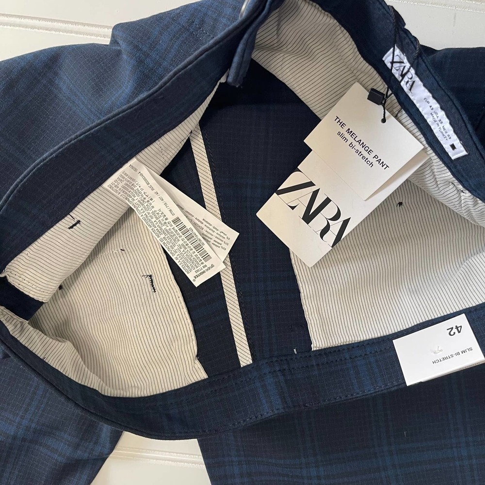 Zara The Melange Pant Plaid Mens Size 32 - Picture 10 of 11